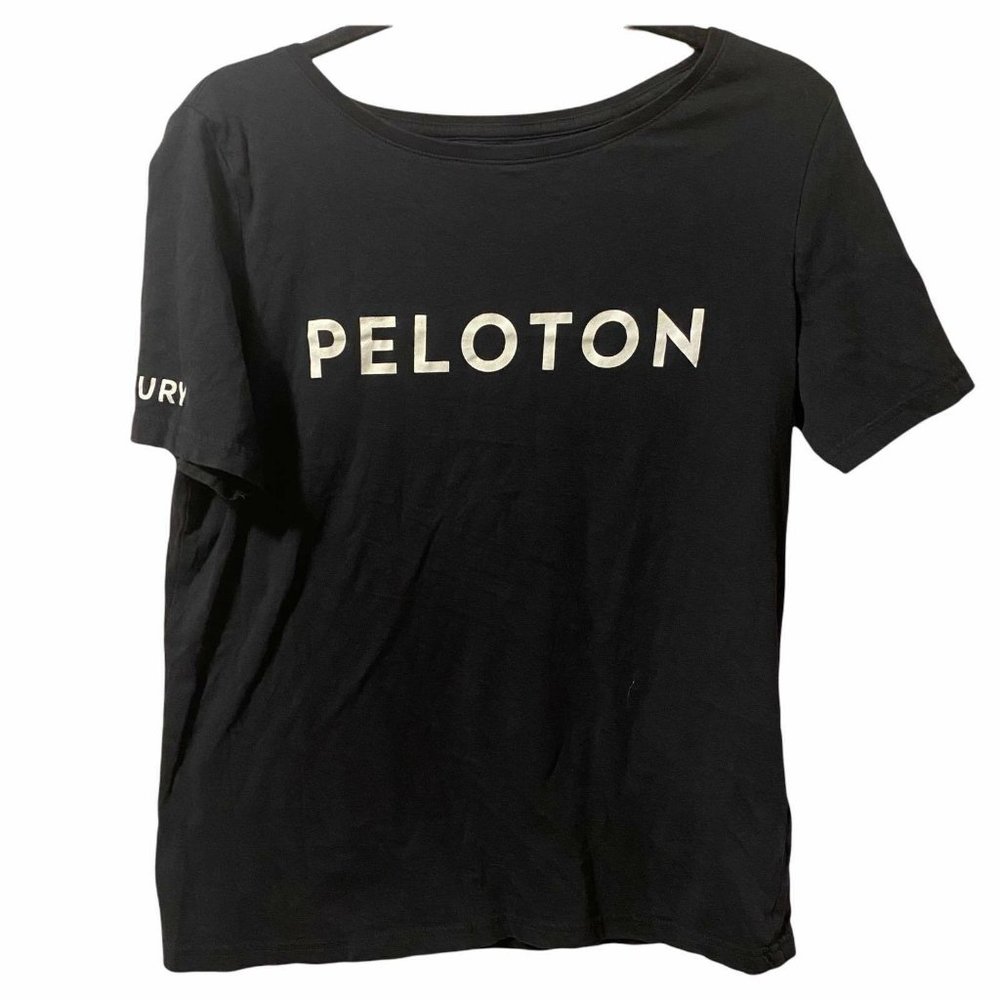 Peloton 100 Century Short Sleeve Tee T Shirt Womens Size Medium Black